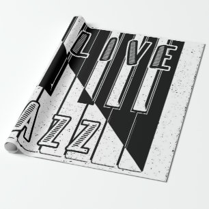 Live-Jazz-Kalligrafie-Illusion-Logo-Lettering mit Geschenkpapier