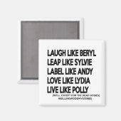 Live, Label, Leap, Lachen, Liebe! Magnet (Vorderseite/Rückseite)