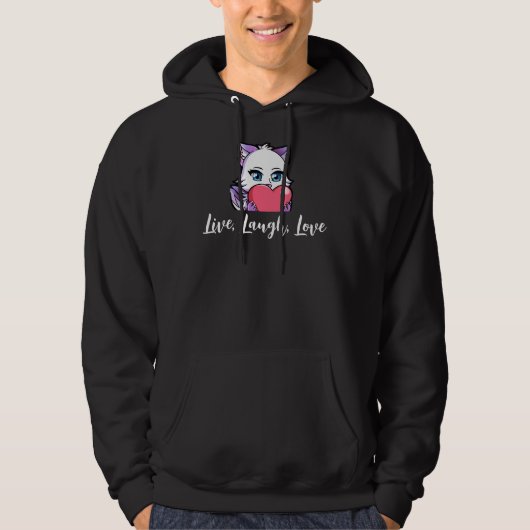 Live, lachen, lachen hoodie (Vorderseite)