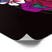 Live-Lachen Liebe Blume und Herztattoo-Poster Poster (Ecke)