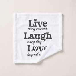 live, lachen, Liebe - drei schöne Worte Badhandtuch Set