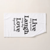 live, lachen, Liebe - drei schöne Worte Badhandtuch Set (Handtuch)