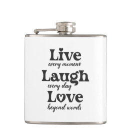 live, lachen, Liebe - drei schöne Worte Flachmann