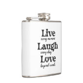 live, lachen, Liebe - drei schöne Worte Flachmann (Rechts)