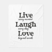 live, lachen, Liebe - drei schöne Worte Fleecedecke (Vorderseite)