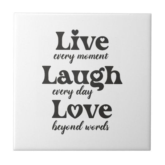 live, lachen, Liebe - drei schöne Worte Fliese (Vorderseite)