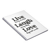 live, lachen, Liebe - drei schöne Worte Notizblock (Rechte Seite)