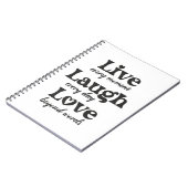 live, lachen, Liebe - drei schöne Worte Notizblock (Linke Seite)