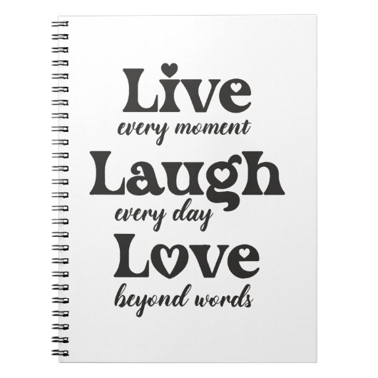 live, lachen, Liebe - drei schöne Worte Notizblock (Vorderseite)