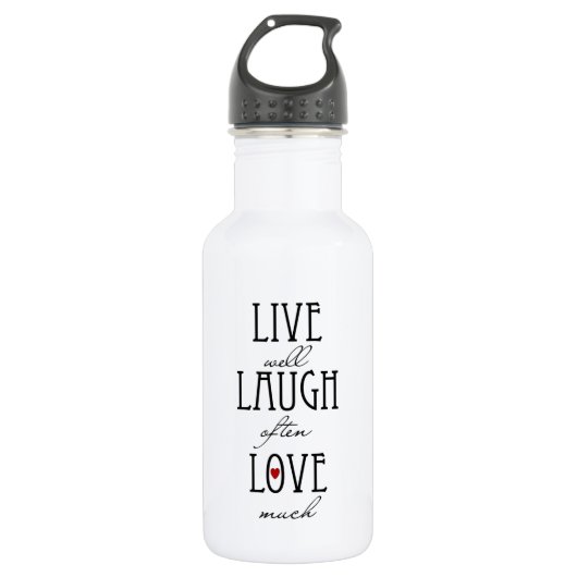 Live-Lachen Liebe Edelstahlflasche (Vorderseite)
