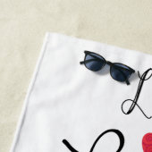 Live-Lachen Liebe ein schwarzes Labor Strandtuch (Beispiel)