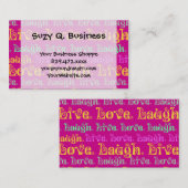 Live-Lachen Liebe ermutigt Worte heiß rosa Fuchsia Visitenkarte (Vorne/Hinten)