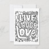 Live-Lachen-Liebe Farbe Ihre eigene Note Card Dankeskarte (Vorderseite)