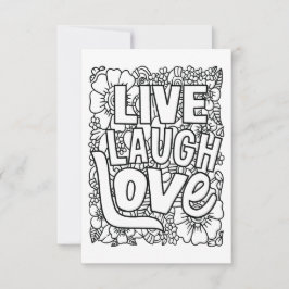 Live-Lachen-Liebe Farbe Ihre eigene Note Card Dankeskarte