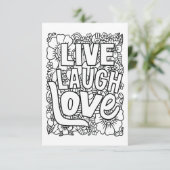 Live-Lachen-Liebe Farbe Ihre eigene Note Card Dankeskarte (Stehend Vorderseite)