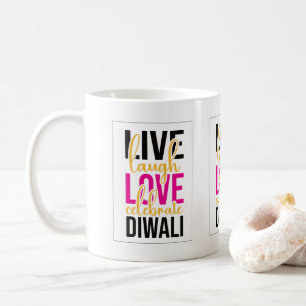 Live-Lachen Liebe feiert Diwali Kaffeetasse