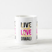 Live-Lachen Liebe feiert Diwali Kaffeetasse (Mittel)
