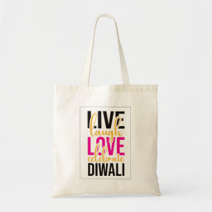 Live-Lachen Liebe feiert Diwali Tragetasche