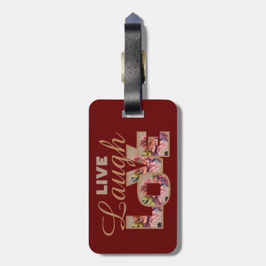 Live, Lachen, Liebe Gepäckanhänger (Rückseite vertikal)