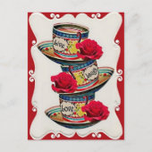 Live-Lachen Liebe Gestapelte Teakups Postkarte (Vorderseite)