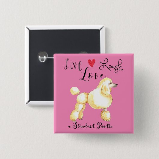 Live-Lachen-Liebe - Golden Retriever Button (Vorne & Hinten)