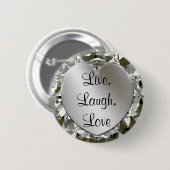 Live-, Lachen, Liebe-Herz u. Diamant-Herz-Button Button (Vorne & Hinten)