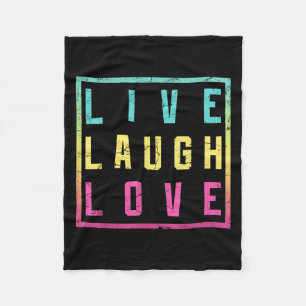 Live-Lachen Liebe Inspiration Motivierend Coole Gr Fleecedecke
