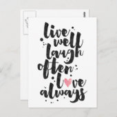 Live-Lachen-Liebe - Inspirationskarte Postkarte (Vorne/Hinten)