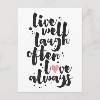 Live-Lachen-Liebe - Inspirationskarte Postkarte