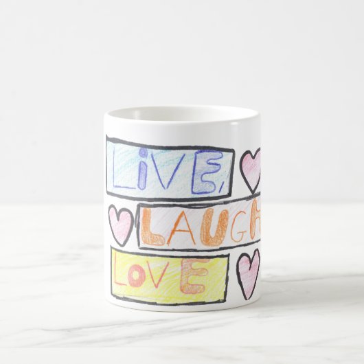 Live, Lachen, Liebe  Kaffeetasse (Mittel)