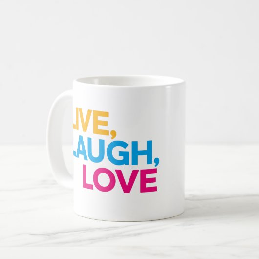 Live, Lachen, Liebe Kaffeetasse (Vorderseite Links)