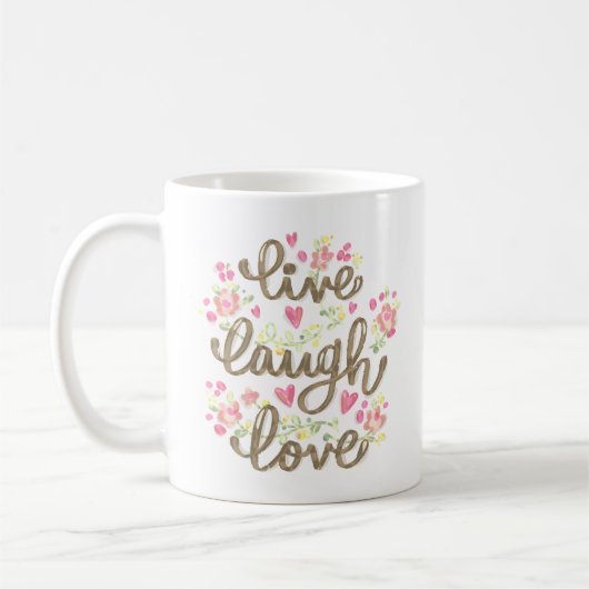 Live-Lachen-Liebe Kaffeetasse (Links)