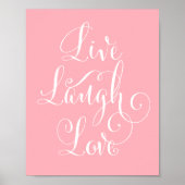 Live, Lachen, Liebe - Kunstdruck - rosa Poster (Vorne)