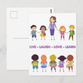 Live ~ Lachen ~ Liebe ~ Lehren Postkarte (Vorne/Hinten)