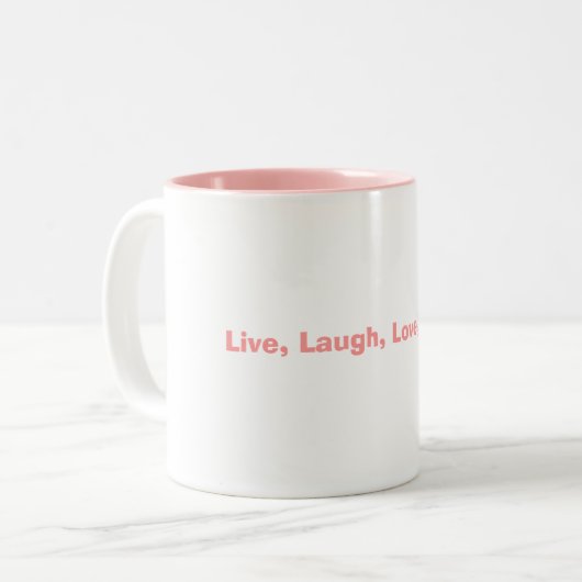 Live, Lachen, Liebe, lernen Sie Zweifarbige Tasse (Vorderseite Links)