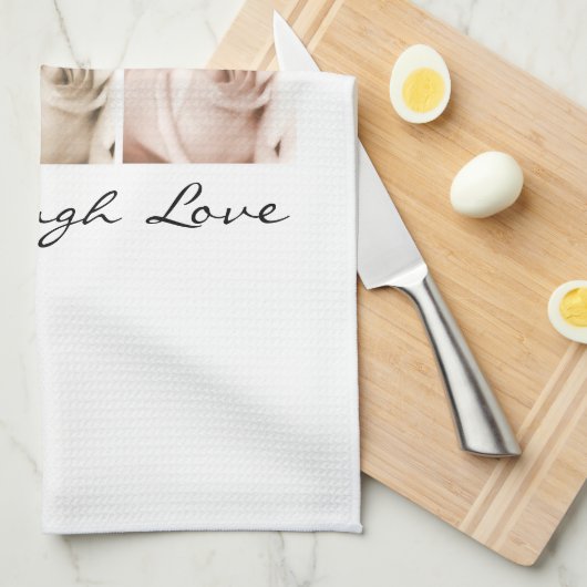 Live, Lachen, Liebe mit Blumen Küchentuch (Viertel Falte)