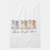 Live, Lachen, Liebe mit Blumen Küchentuch (Vertikal)