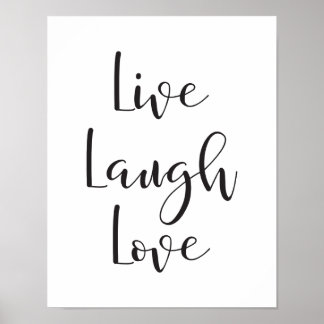 Live-Lachen-Liebe, Motivierend, Inspiration Poster