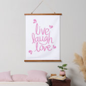Live-Lachen Liebe Motivierend Zitat Wandteppich Mit Holzrahmen (Schlafzimmer)