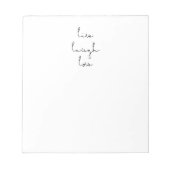 Live-Lachen-Liebe Notizblock (Vorderseite)