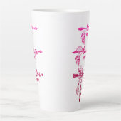 Live, Lachen, Liebe, Pink Ombre Boho Latte Tasse (Vorderseite)