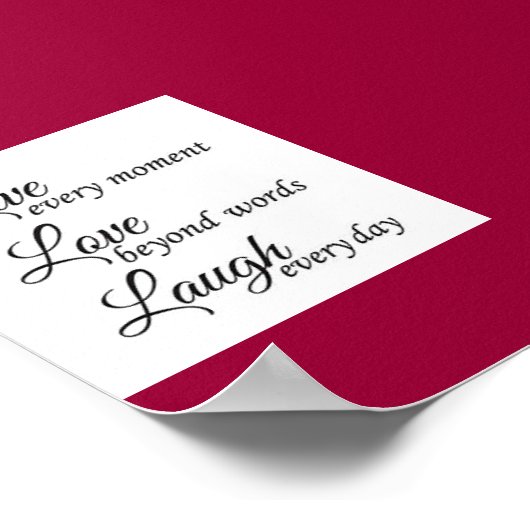 live, lachen, Liebe Poster (Ecke)