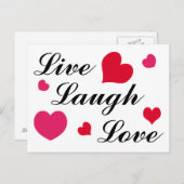 Live, Lachen, Liebe Postkarte (Vorne/Hinten)