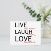 Live-Lachen-Liebe Postkarte (Stehend Vorderseite)