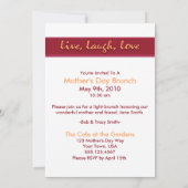 Live-Lachen Liebe Rosa Muttertag Einladung (Rückseite)