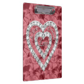 Live-Lachen Liebe Roter Diamant Herzklammer Klemmbrett (Rechts)