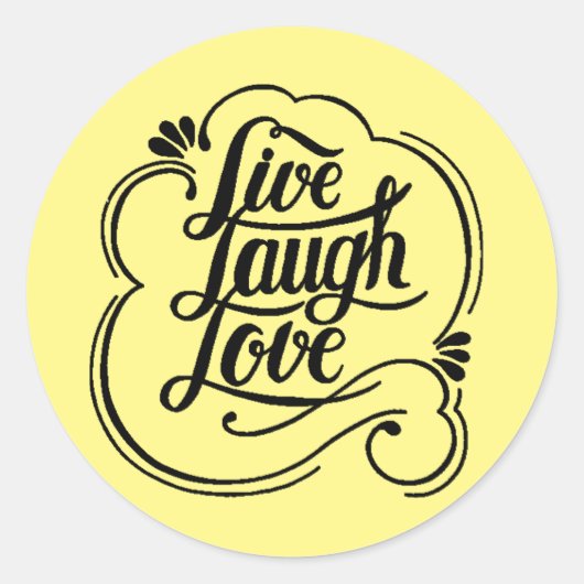 Live-Lachen-Liebe Runder Aufkleber (Vorderseite)