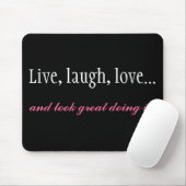 Live, Lachen, Liebe-schwarzer Computer Mousepad (Mit Mouse)