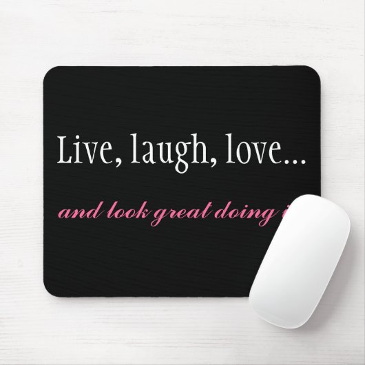 Live, Lachen, Liebe-schwarzer Computer Mousepad (Mit Mouse)