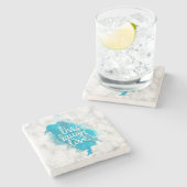 Live-Lachen-Liebe Steinuntersetzer (Seitenansicht)